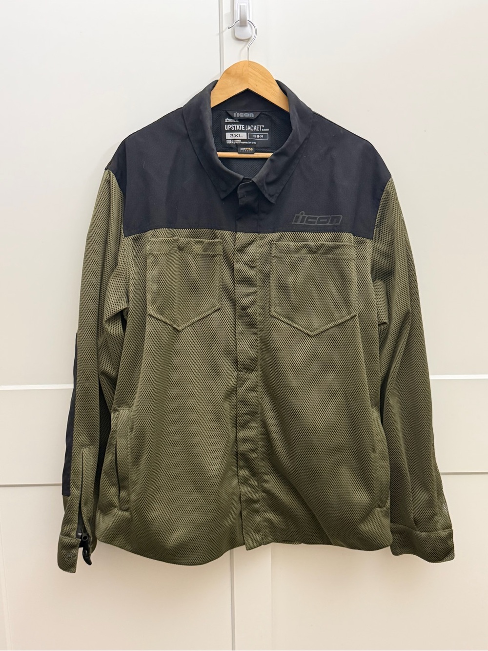 ICON Upstate Mesh Motorcycle Jacket Green Black Men’s 3XL No Armor
